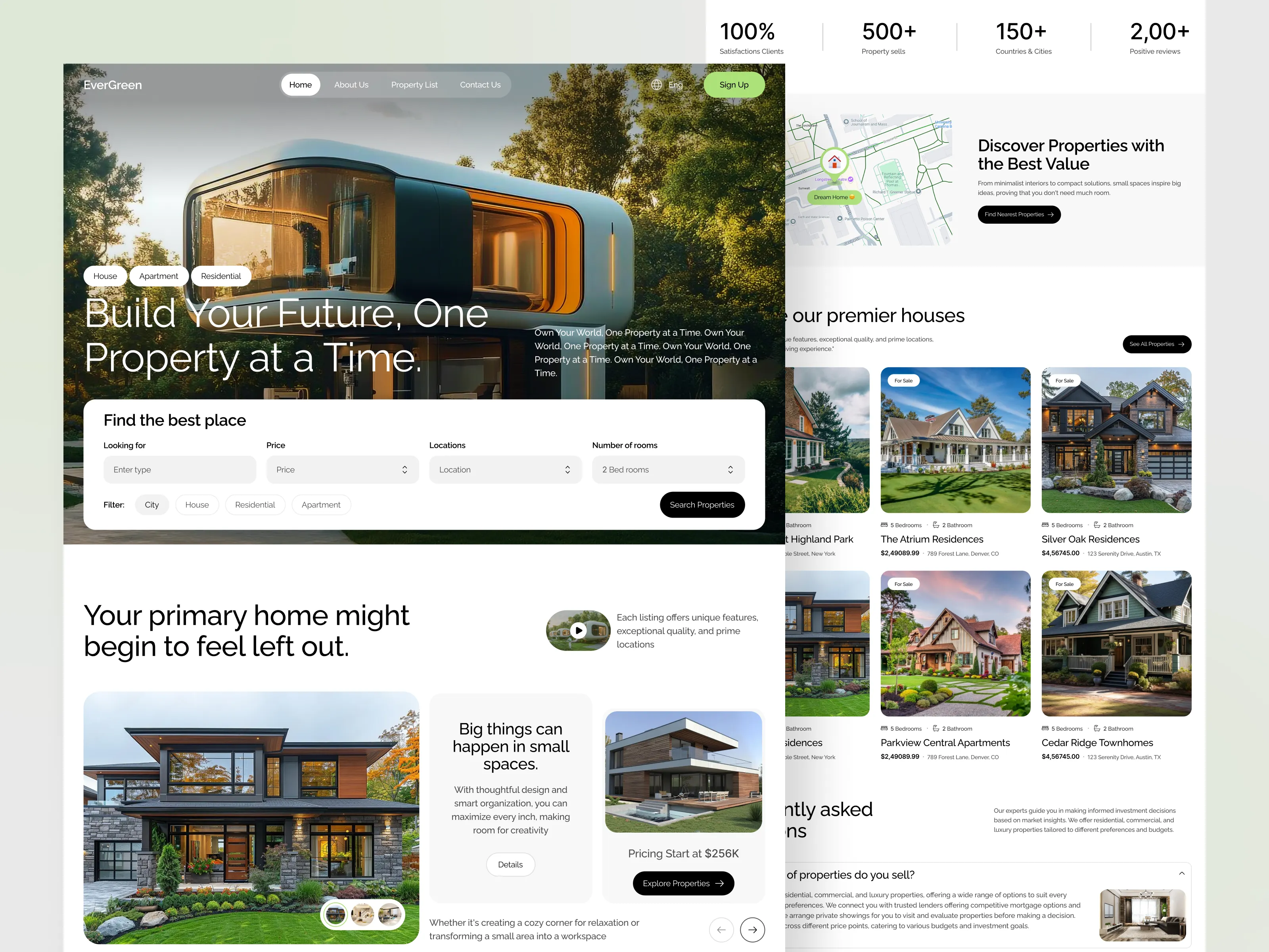 Modern Real Estate Website Mockup USA