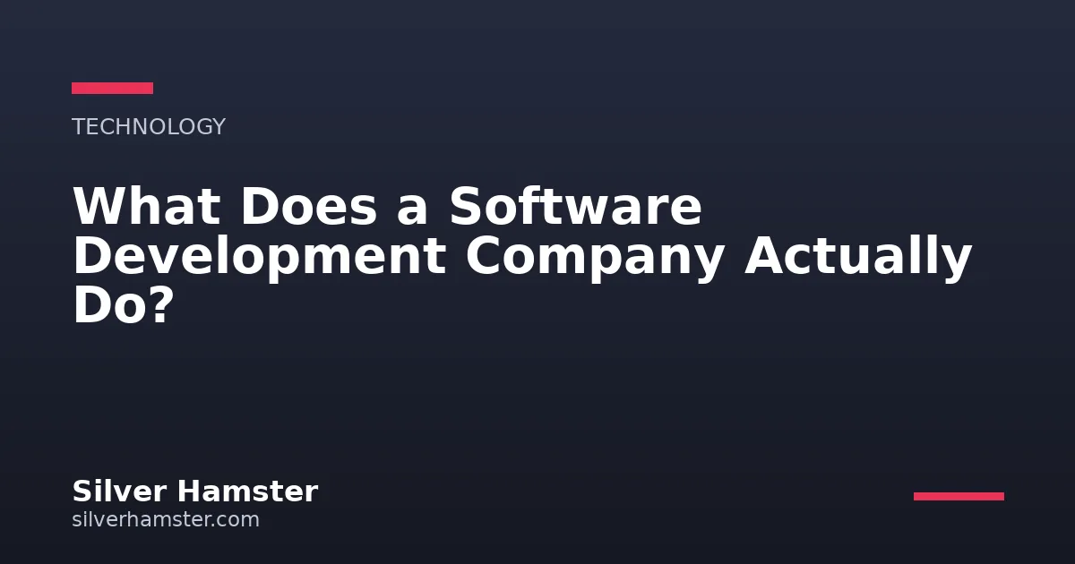What Does a Software Development Company Actually Do?